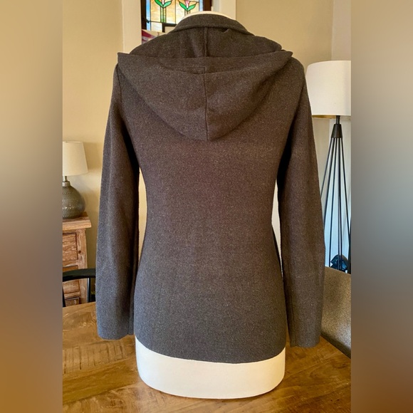 Cynthia Rowley Charcoal Gray Grey Knit Full Zip Hooded Cardigan Sweater Jacket S - Picture 6 of 16